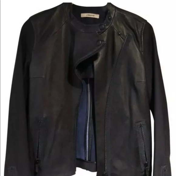 J Brand Jackets & Blazers - JBRAND blue leather jacket